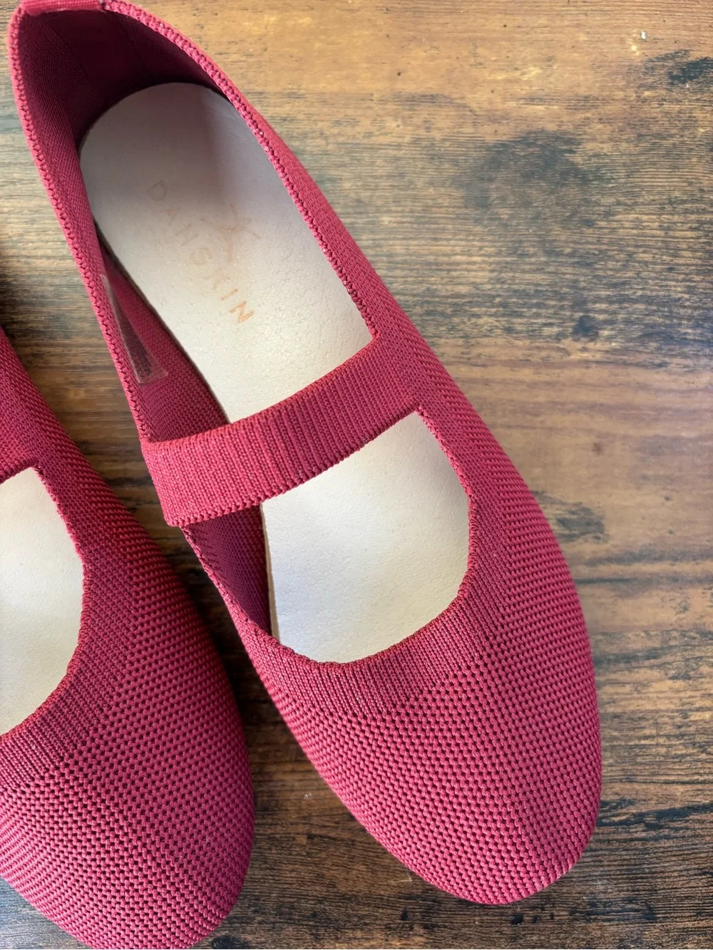Danskin Burgundy Knit Mary Jane Flats